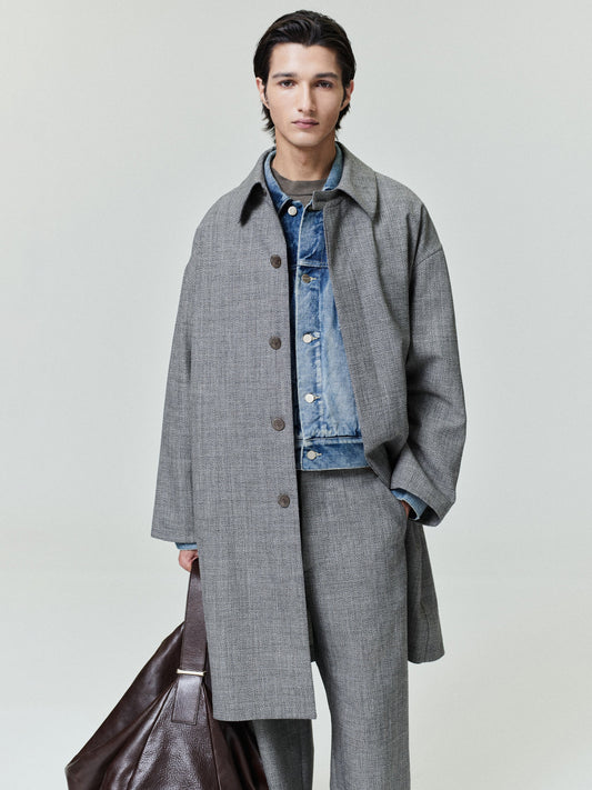 Mouline Wool Relaxed Trench Coat