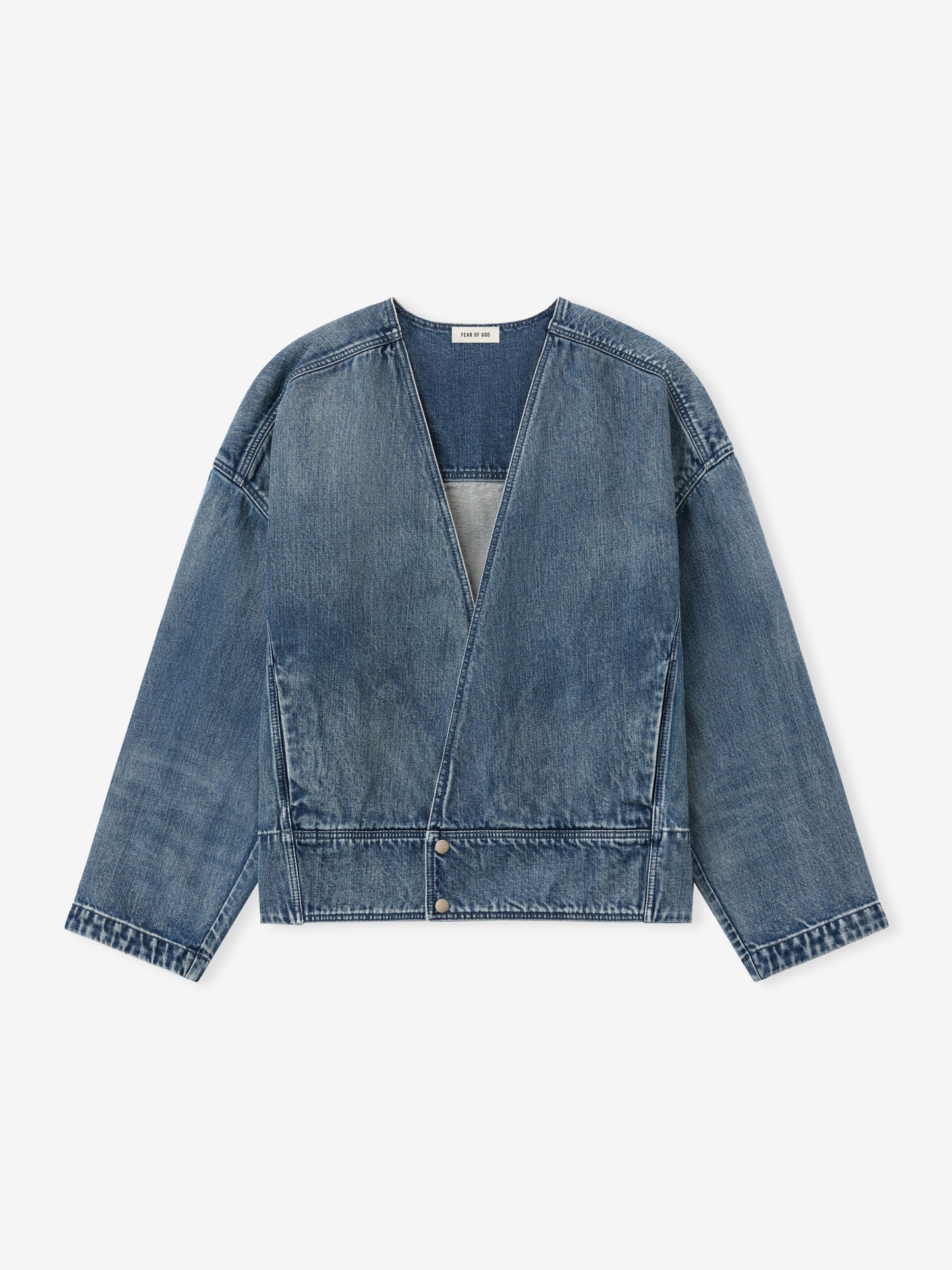 Denim Lapelless Jacket