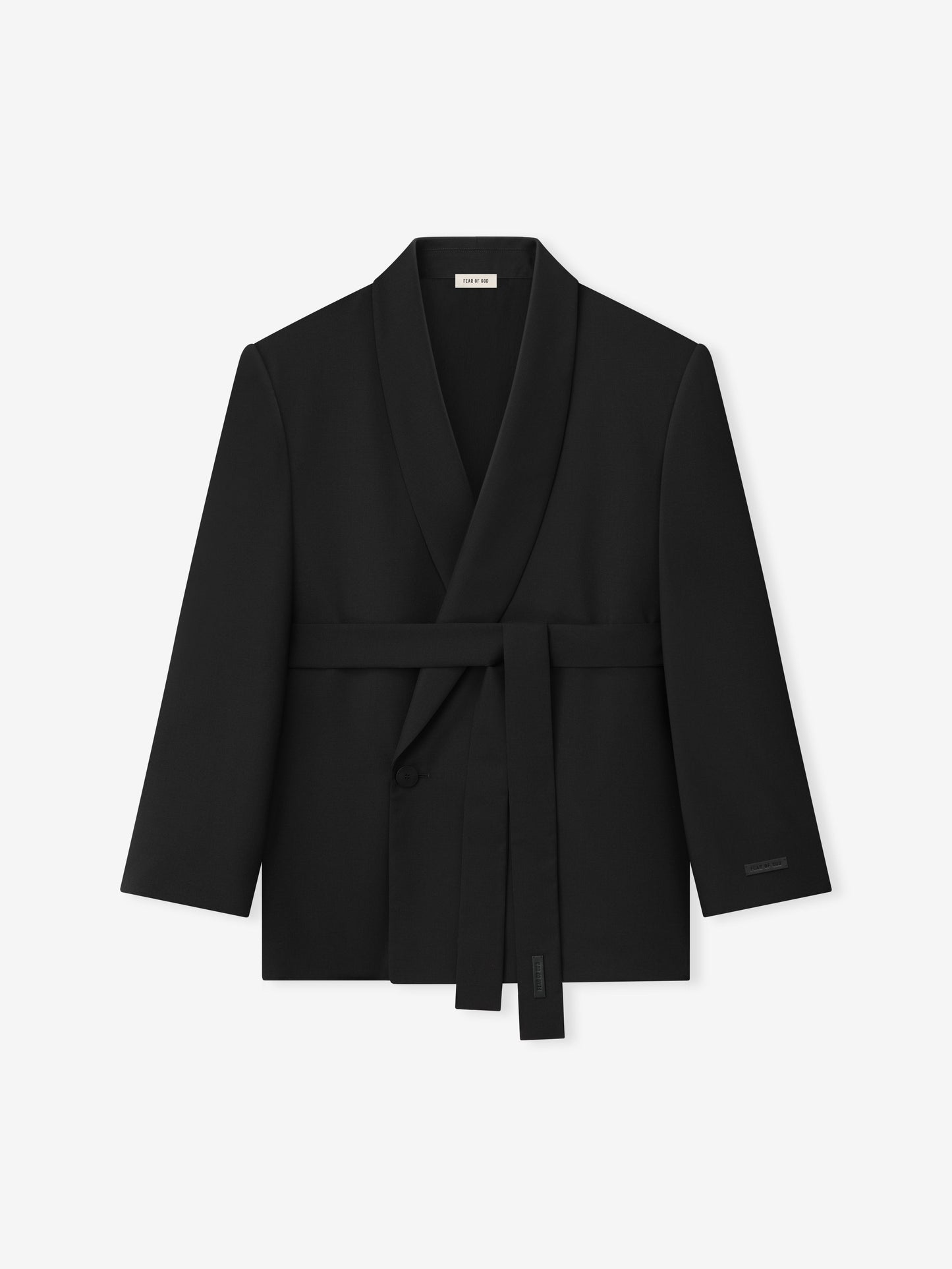 Double-Breasted Wool Poplin Shawl Collar Jacket