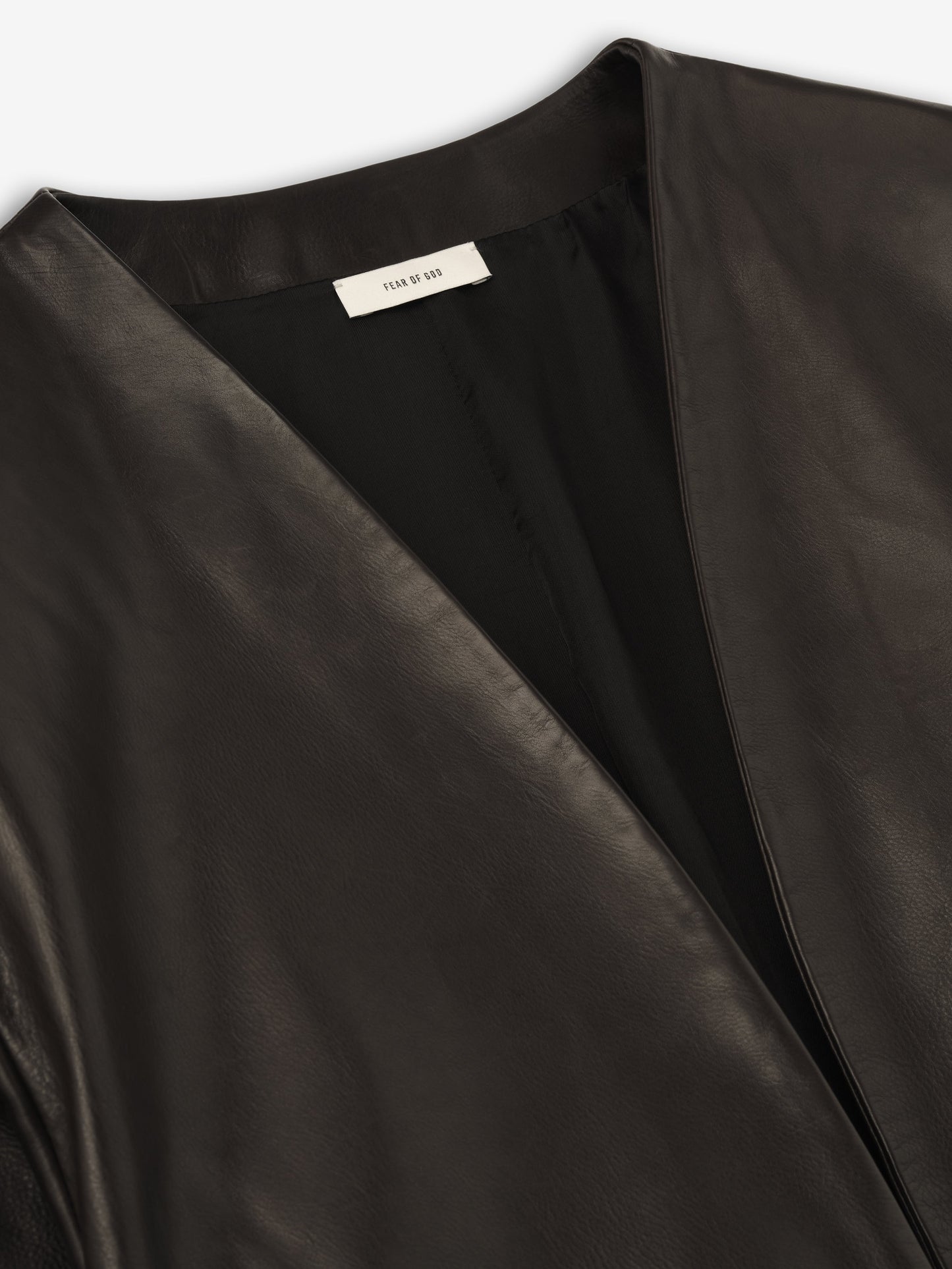 Womens Leather Collarless Jacket