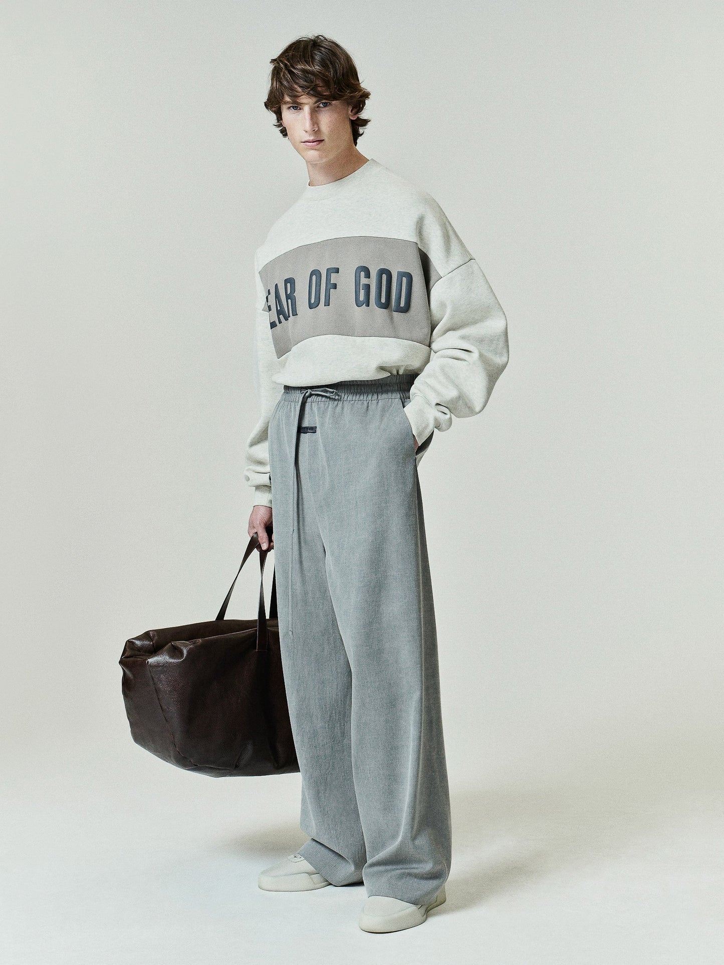 Cropped Relaxed Panelled Sweatshirt