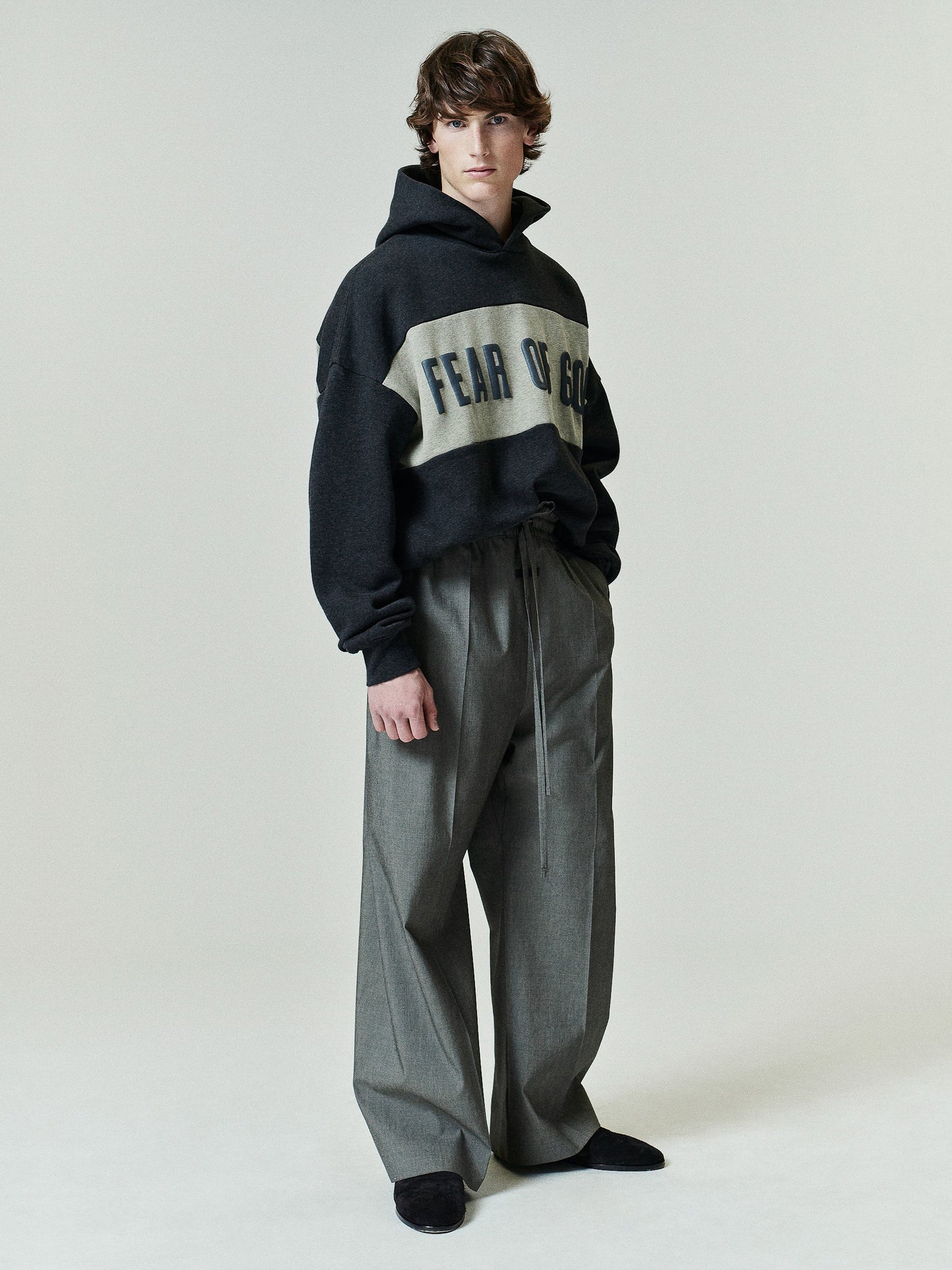 Cropped Relaxed Panelled Hoodie